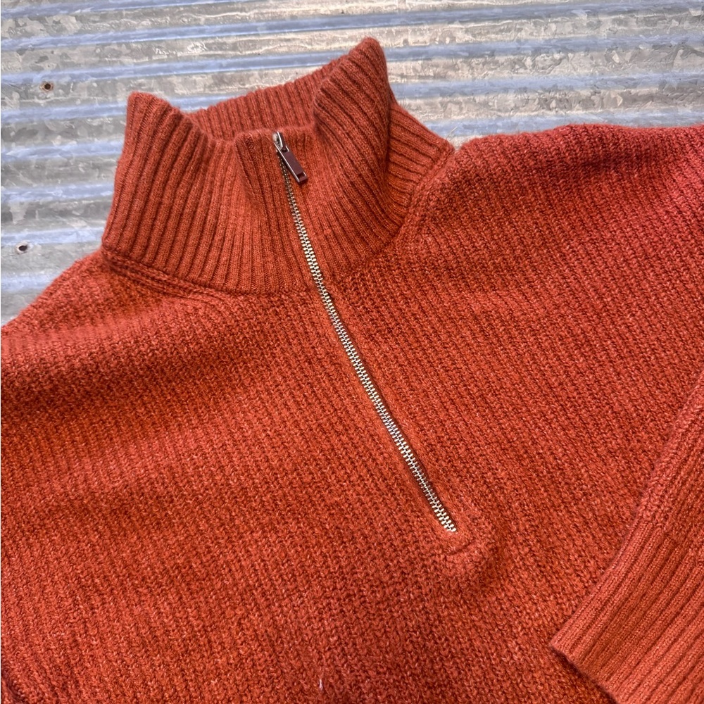 Rust Half-Zip Sweater - image 2